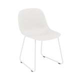 Fiber Side Chair: Sled Base + Recycled Shell + Natural White + White