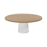 Container Round Table: XXL + Cable Feed + Natural Oil + White
