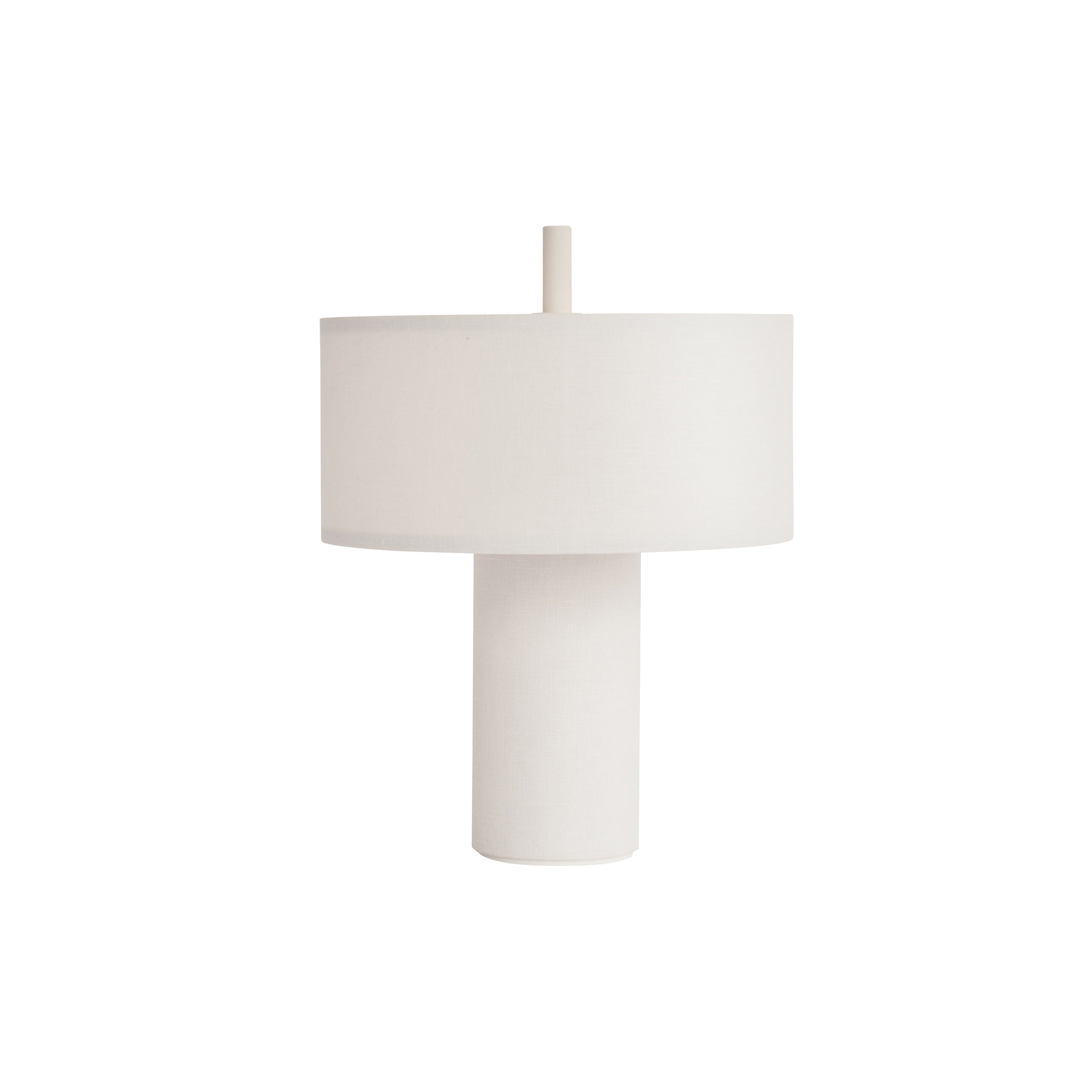Margin Portable Table Lamp: White Canvas + White