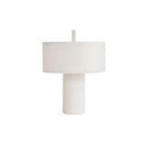 Margin Portable Table Lamp: White Canvas + White