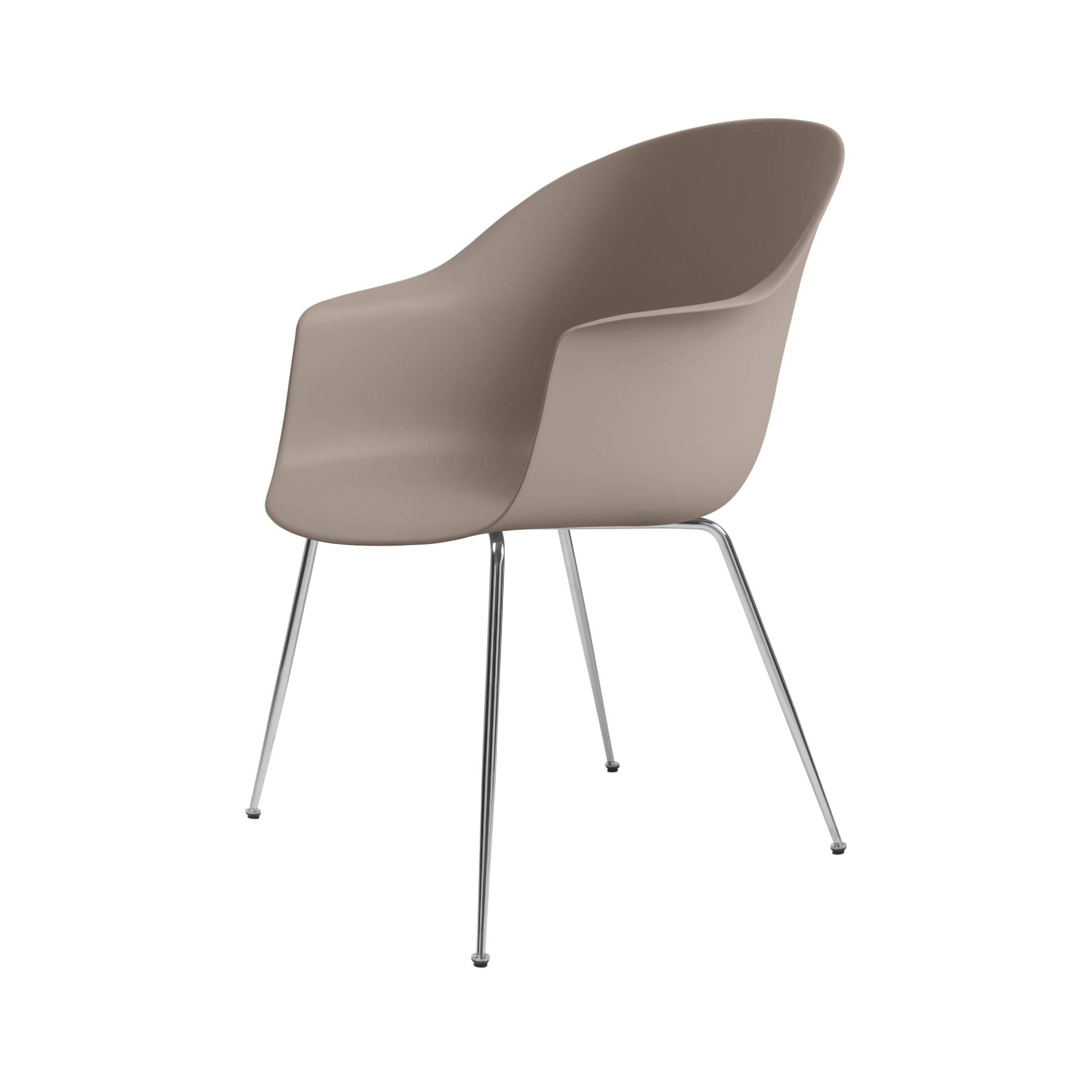 Bat Dining Chair: Conic Base + New Beige + Chrome