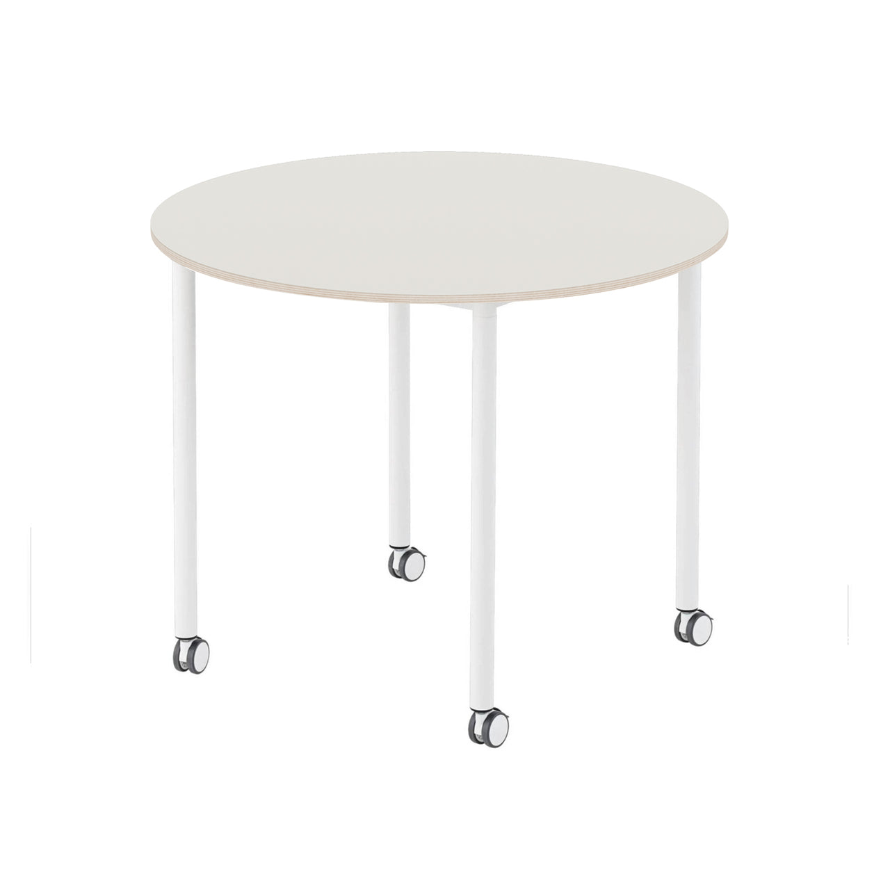 Base Table with Castors: Round + Small - 35.4