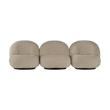 Pacha Sofa: 3 Seater + Black Semi Matt + Without Armrest