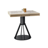 Geronimo Extendable Dining Table: Small + Flamed Oak + Black Ash + Lacquered Black