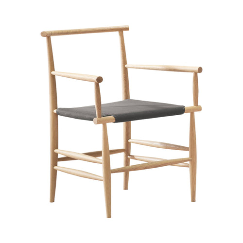 Pelleossa Armchair: Flamed Oak + Black Leather