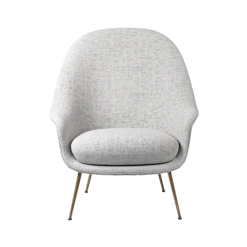 Bat Lounge Chair High Back: Conic Base + Antique Brass