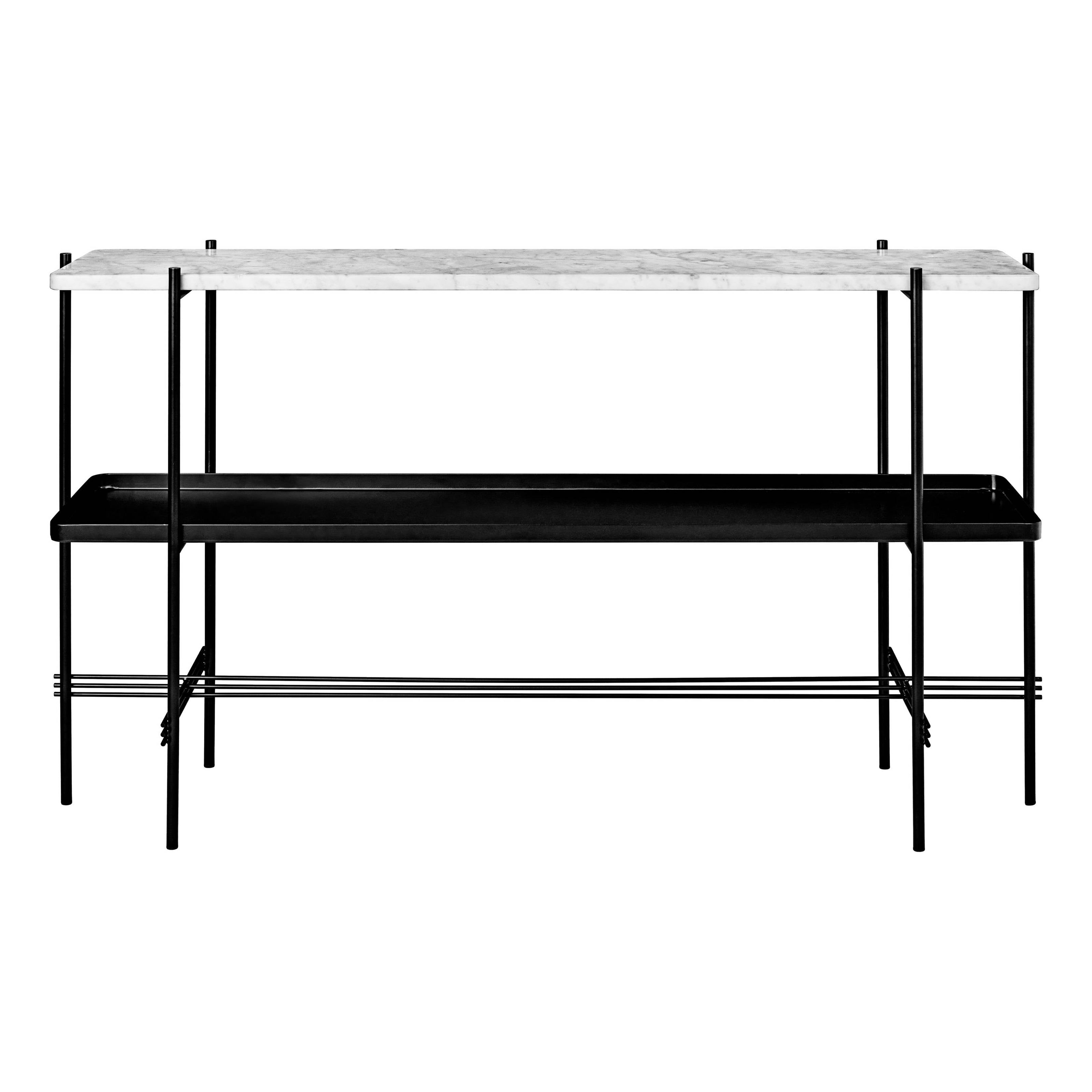 TS Console: With Tray + Black + White Carrara Marble