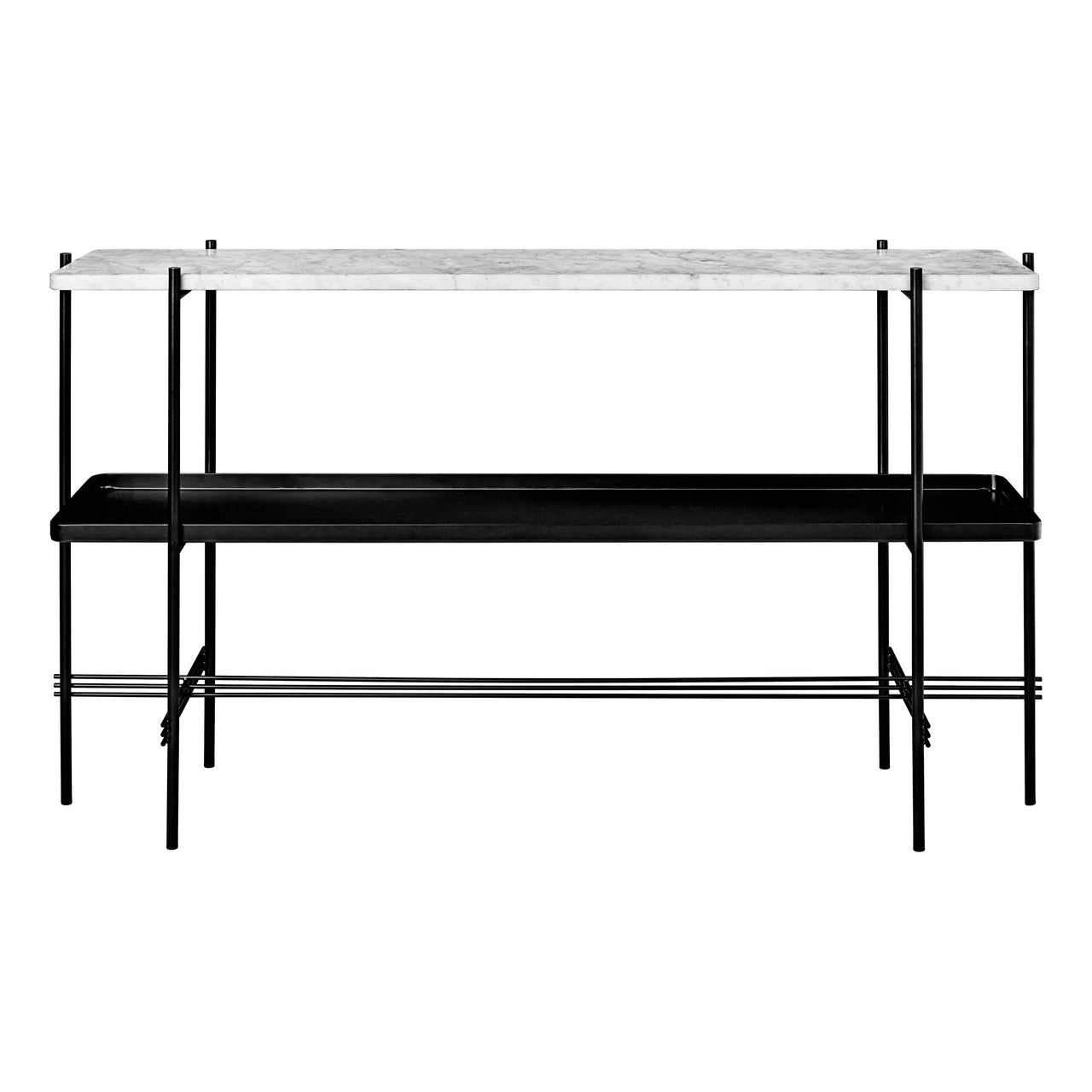 TS Console: With Tray + Black + White Carrara Marble