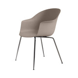 Bat Dining Chair: Conic Base + Black Chrome + New Beige + Felt Glides