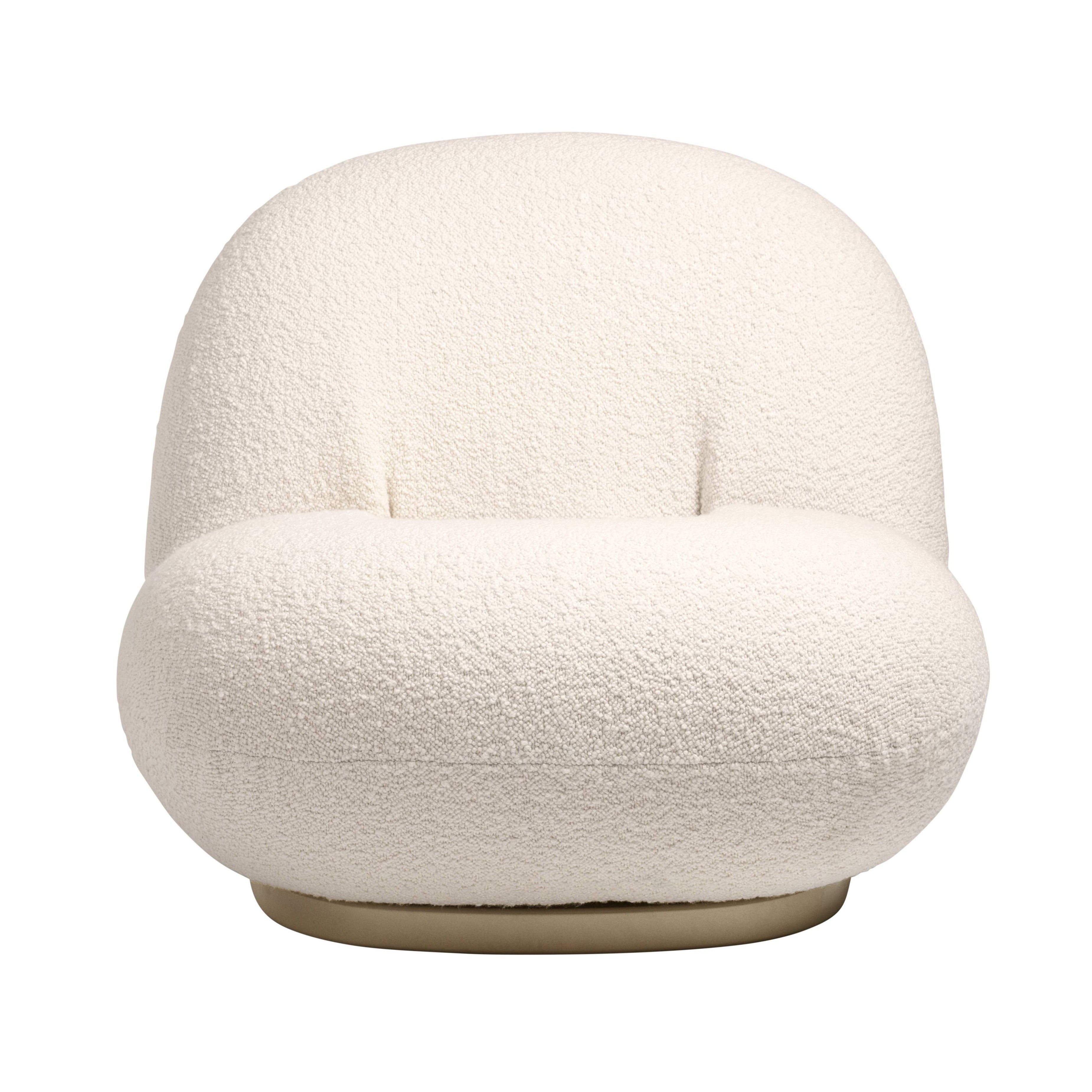 Pacha Lounge Chair: Swivel + Pearl Gold