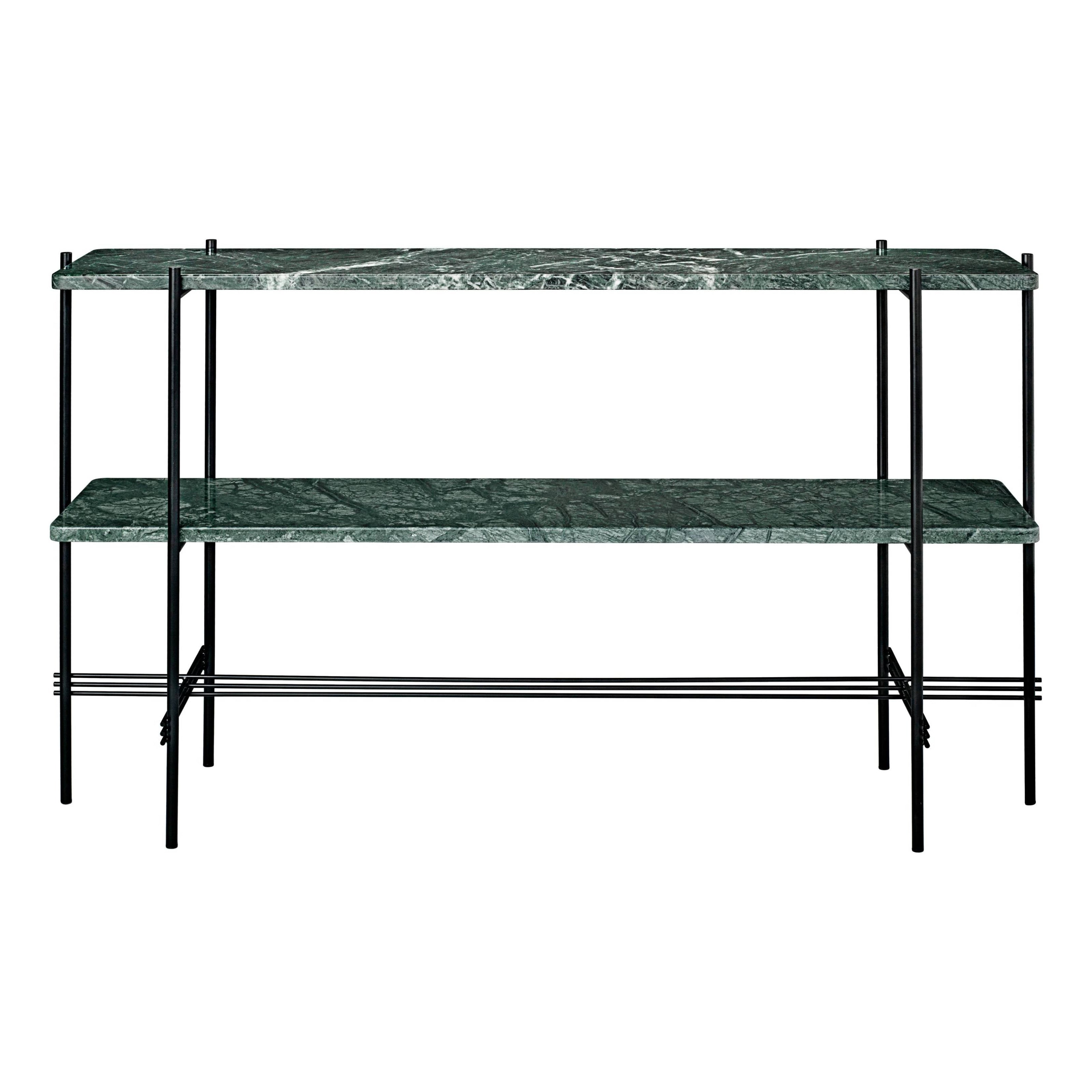 TS Console: Without Tray + Black + Green Guatemala Marble
