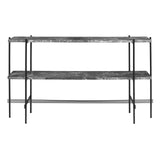 TS Console: Without Tray + Black + Grey Emperador Marble