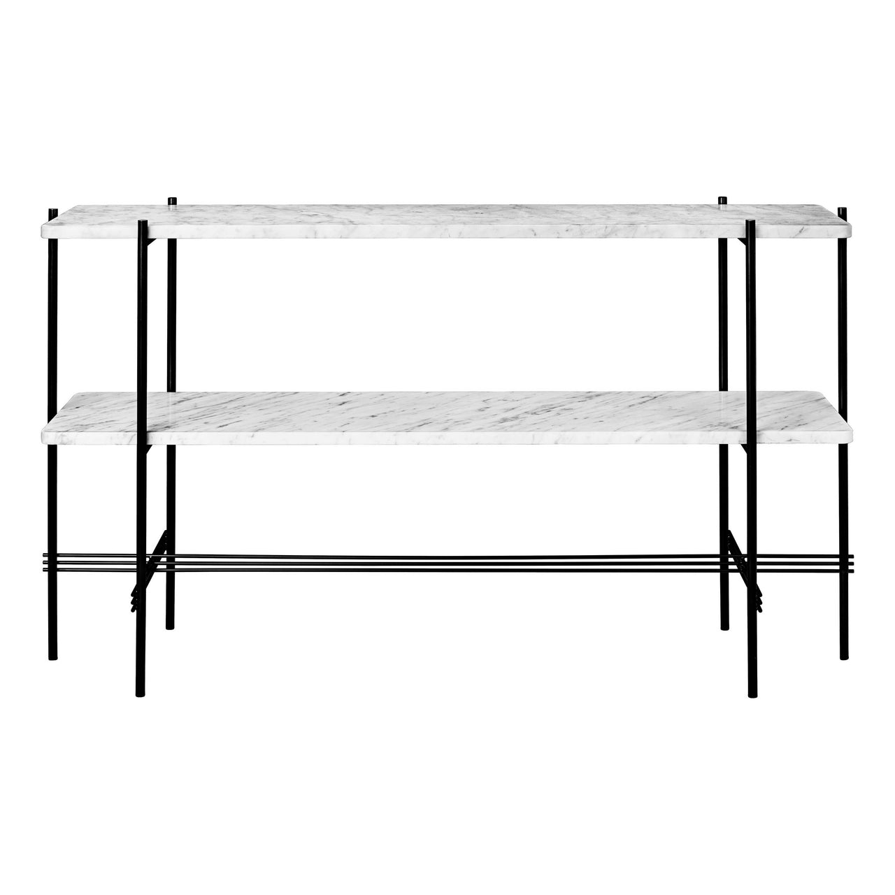 TS Console: Without Tray + Black + White Carrara Marble