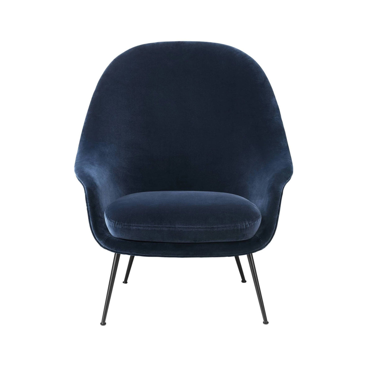 Bat Lounge Chair High Back: Conic Base + Black Matt