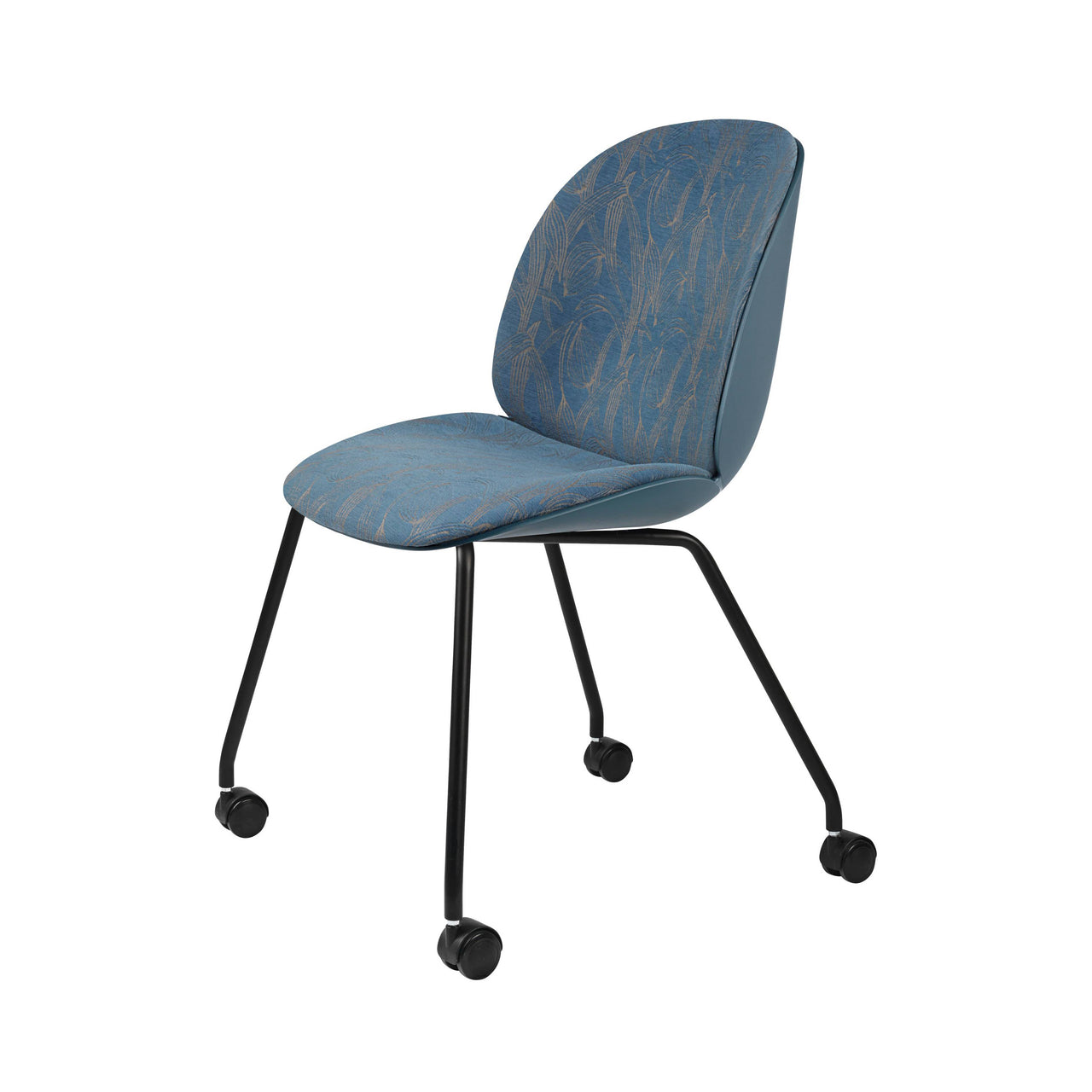 Beetle Meeting Chair: 4 Legs with Castors + Front Upholstery