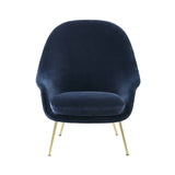 Bat Lounge Chair High Back: Conic Base + Brass Semi Matt