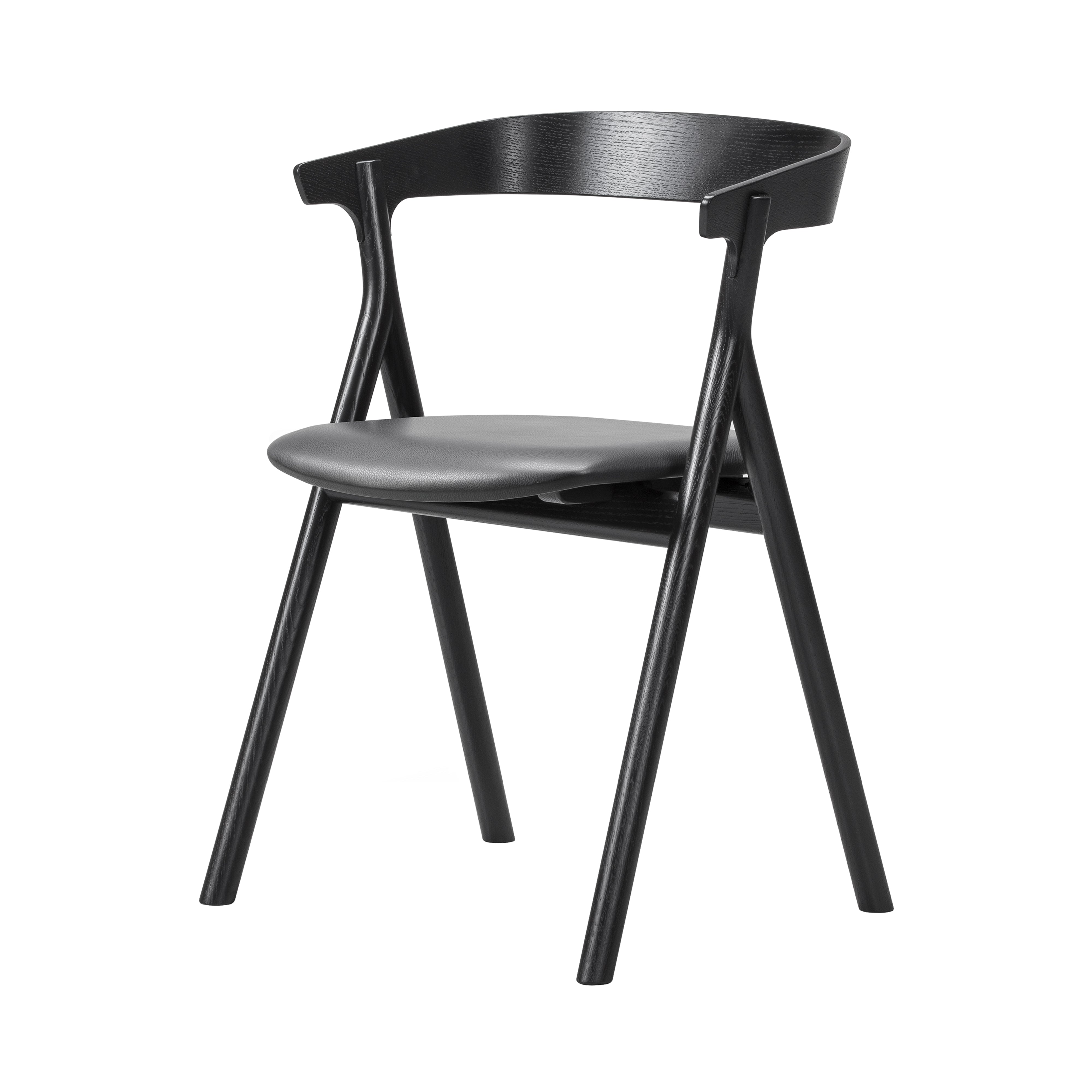 Yksi Chair: Seat Upholstered + Black Lacquered Oak