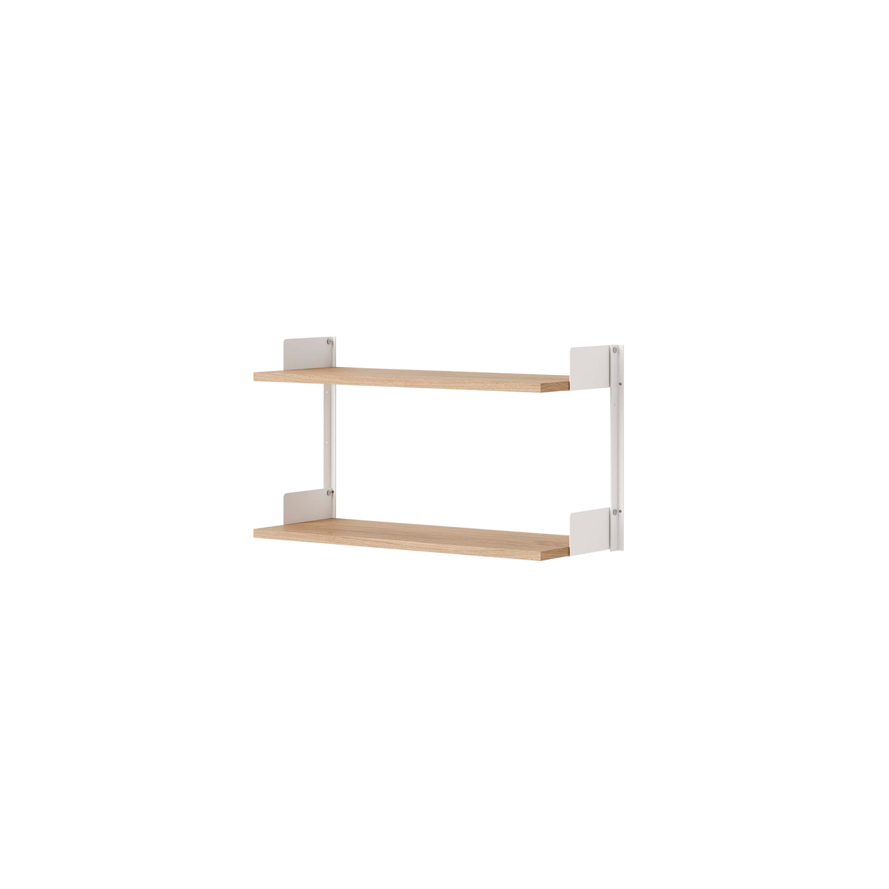 New Works Wall Shelf: Low + Oak + White