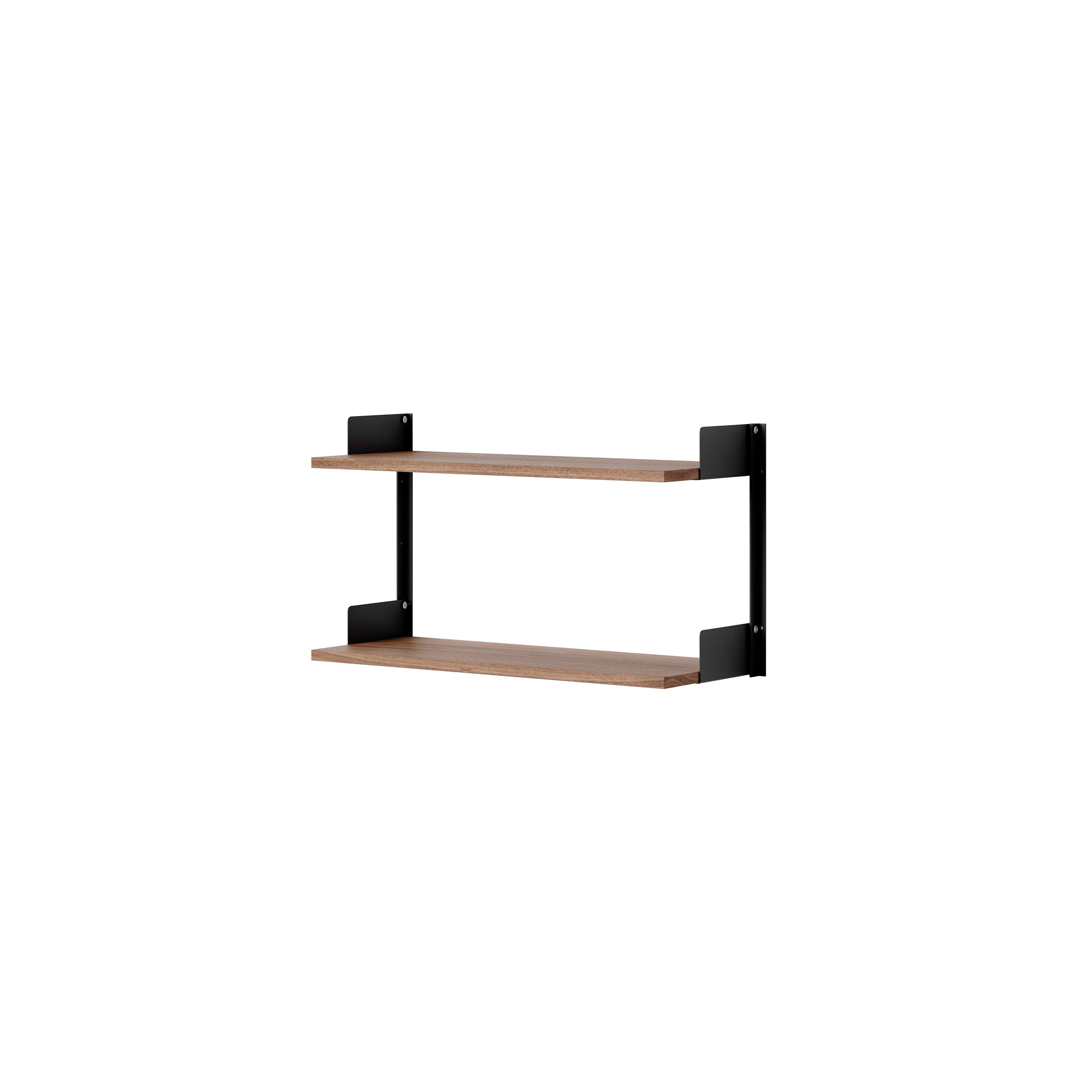New Works Wall Shelf: Low + Walnut + Black