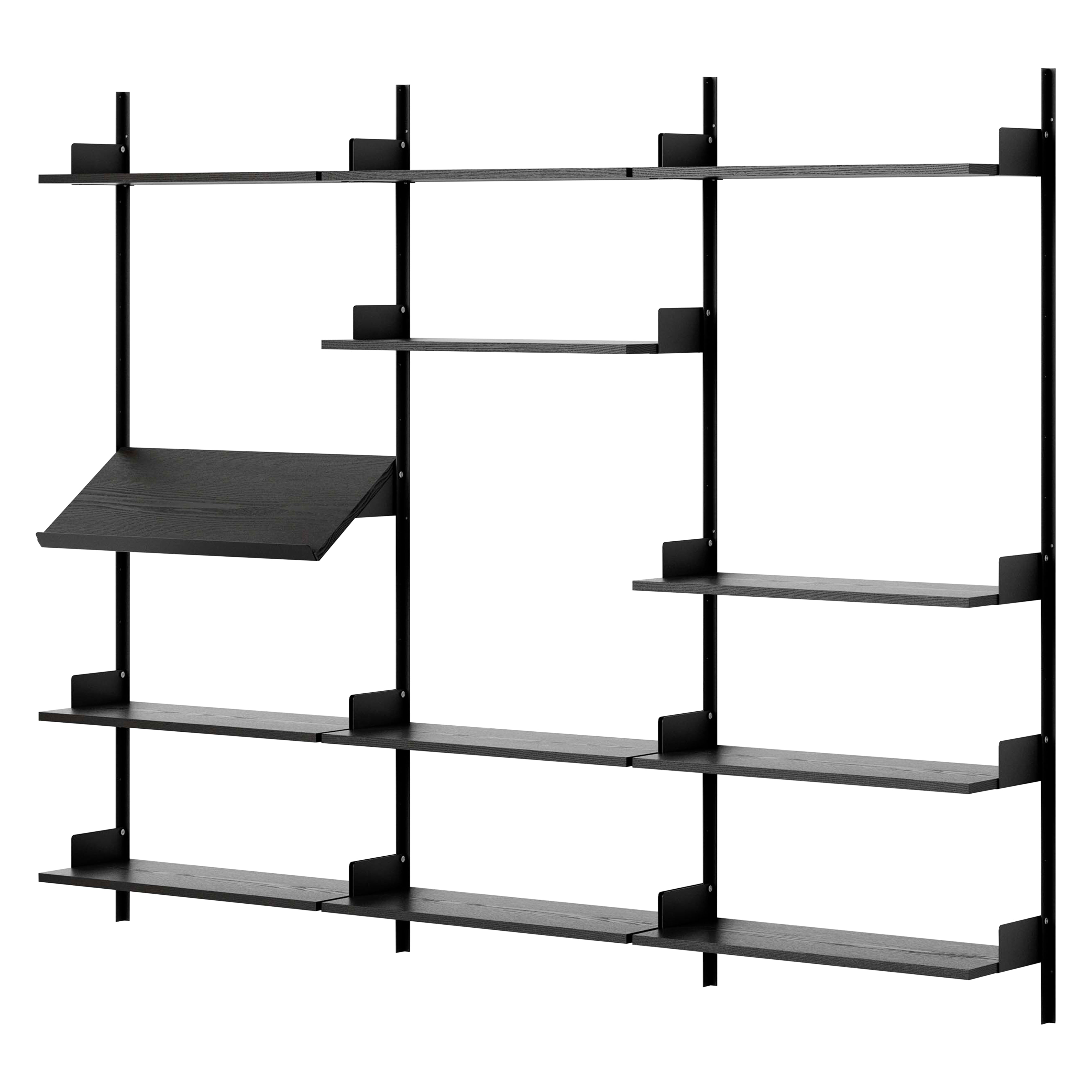 New Works Display Shelf: Black Ash + Black