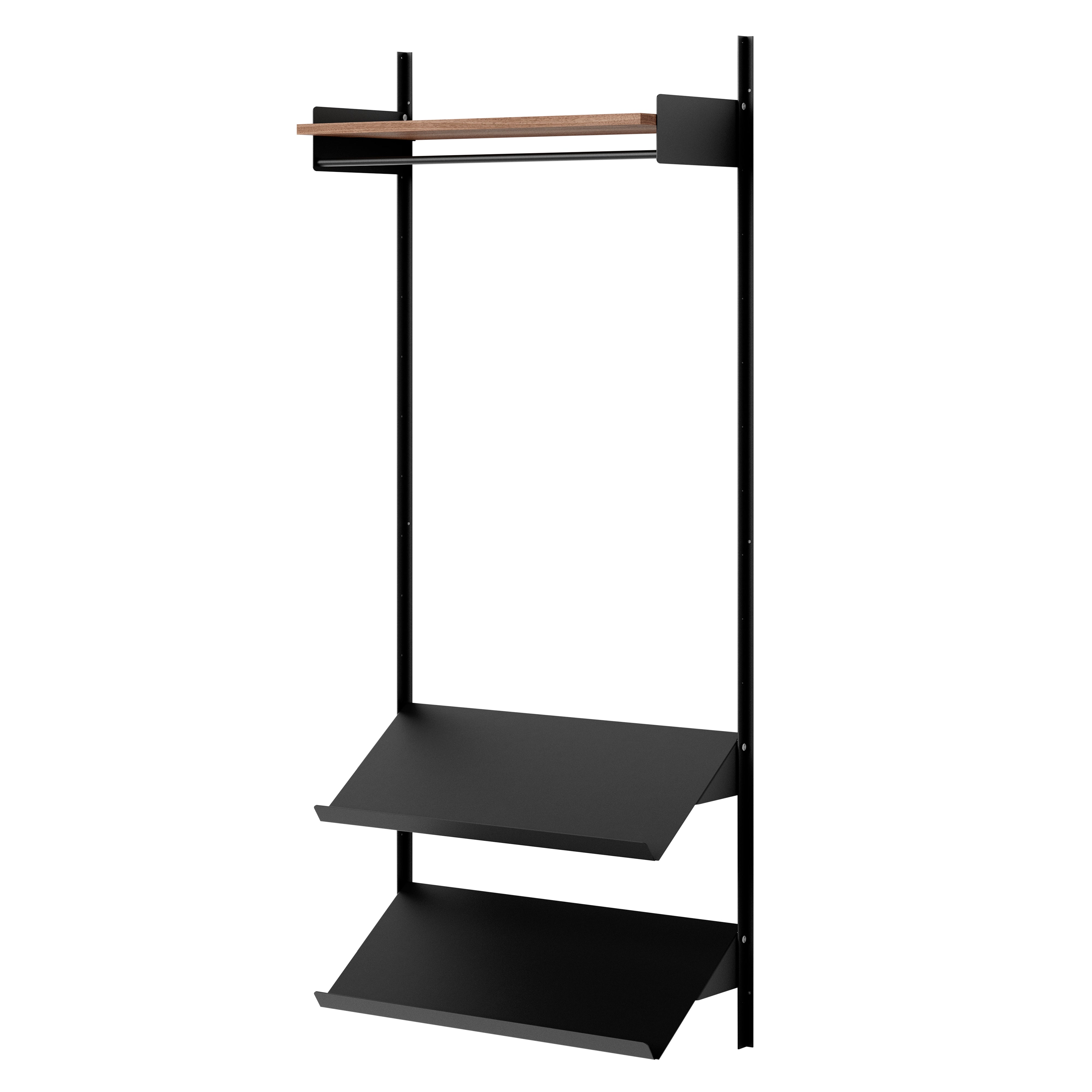 New Works Wardrobe Shelf: 1 + Walnut + Black