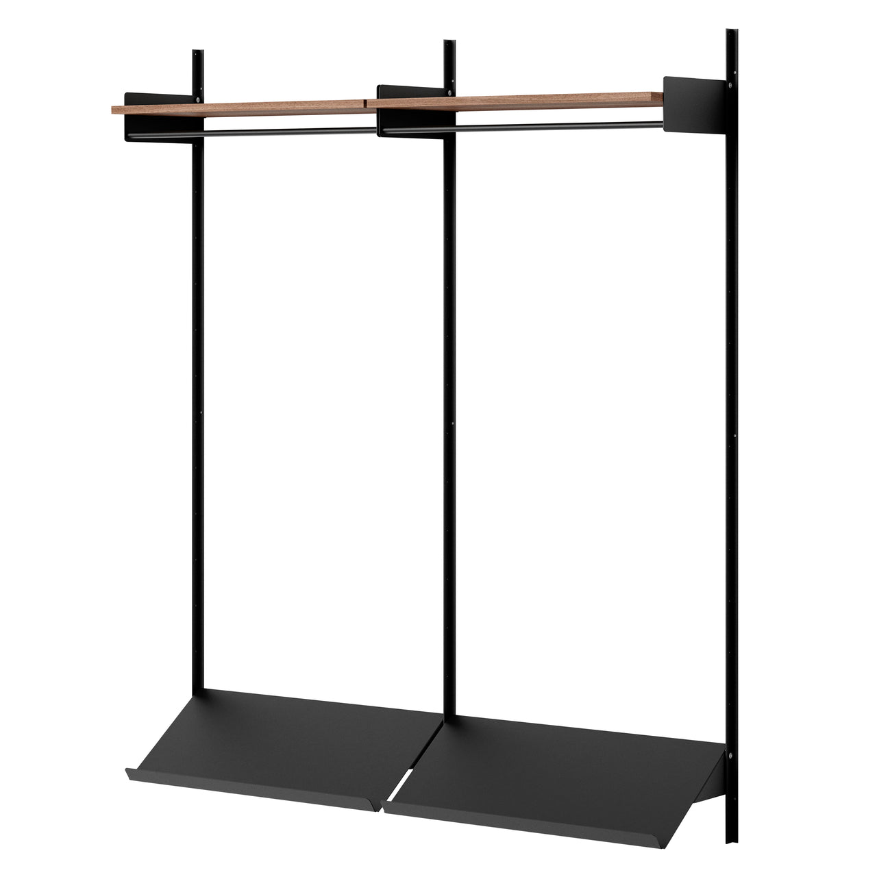 New Works Wardrobe Shelf: 2 + Walnut + Black