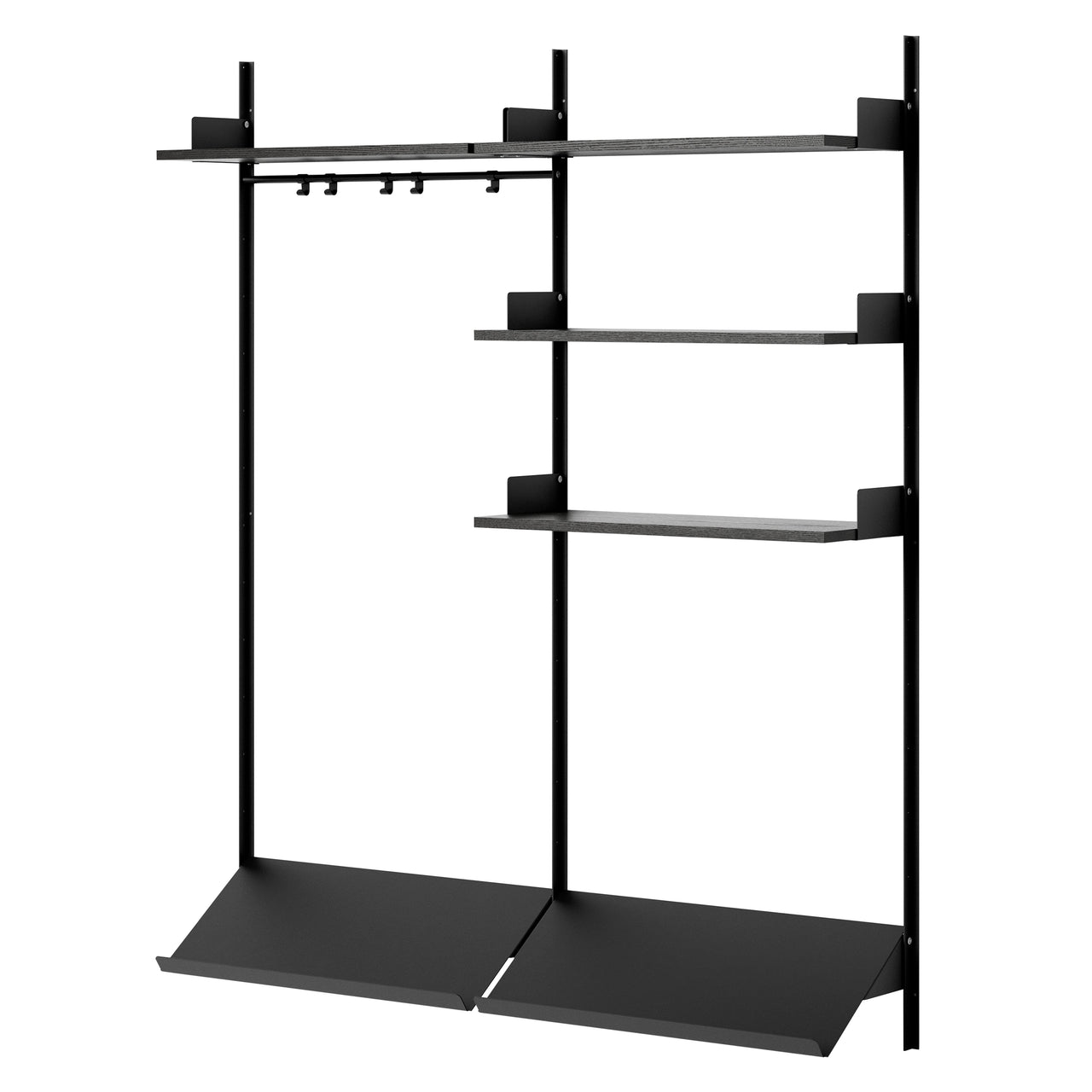 New Works Wardrobe Shelf: 3 + Black Ash + Black