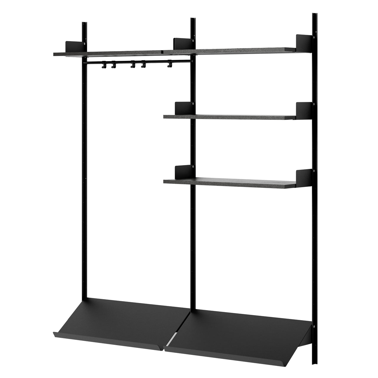 New Works Wardrobe Shelf: 3 + Black Ash + Black