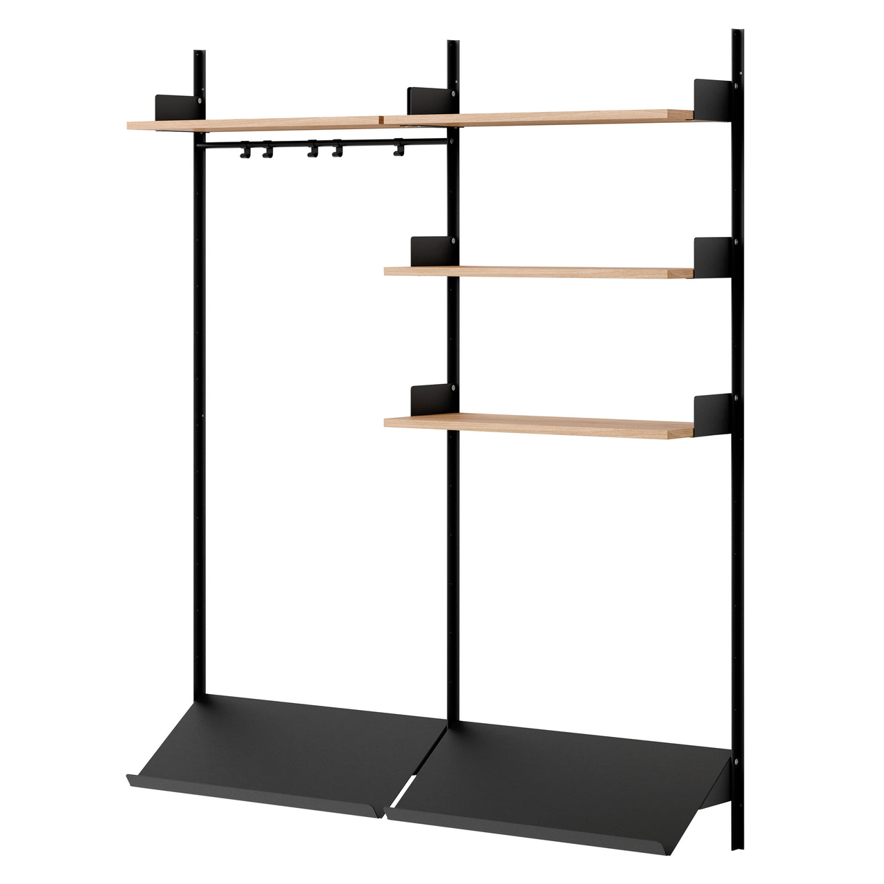 New Works Wardrobe Shelf: 3 + Oak + Black