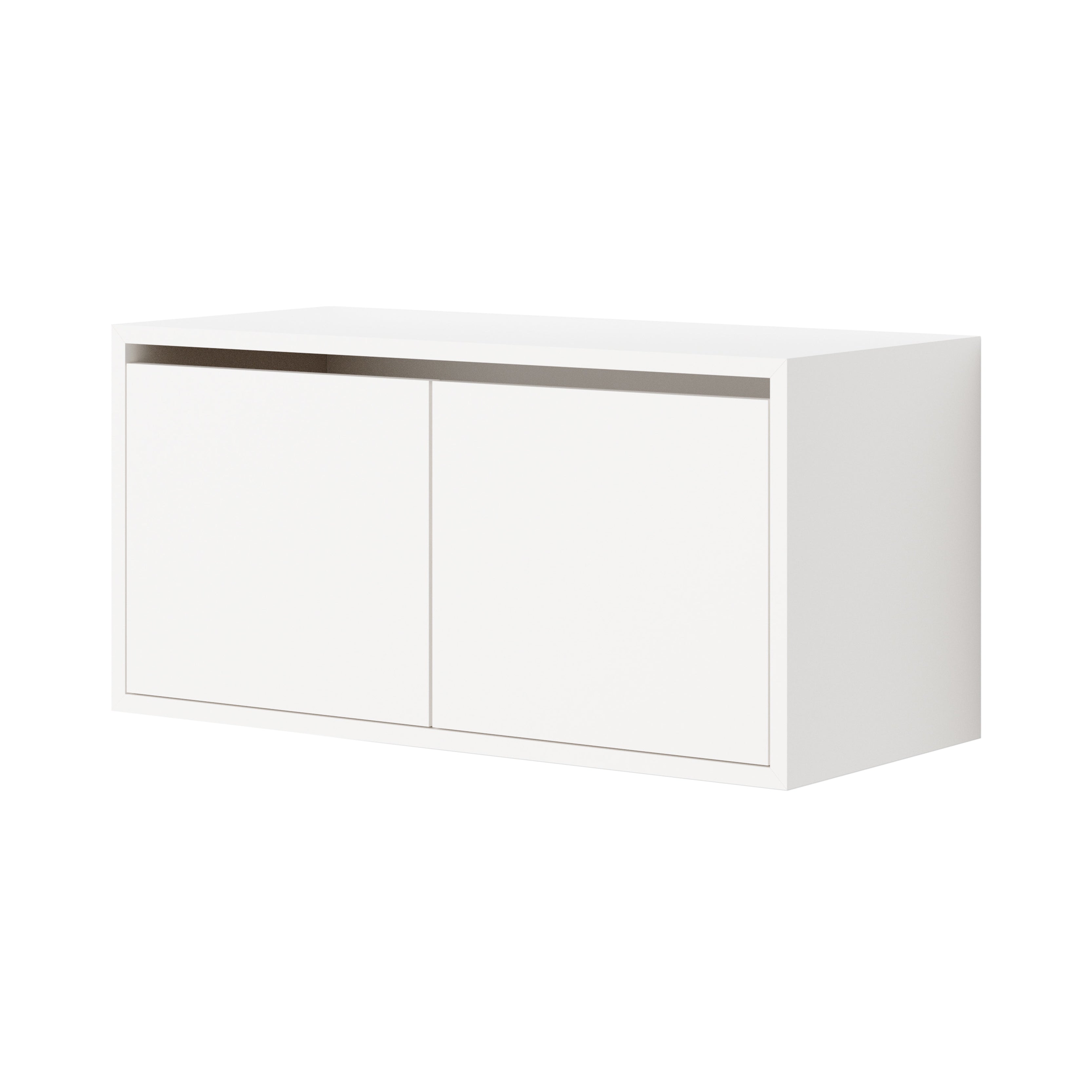 New Works Wall Cabinet with Doors: Low + White
