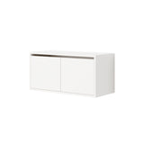 New Works Wall Cabinet with Doors: Low + White