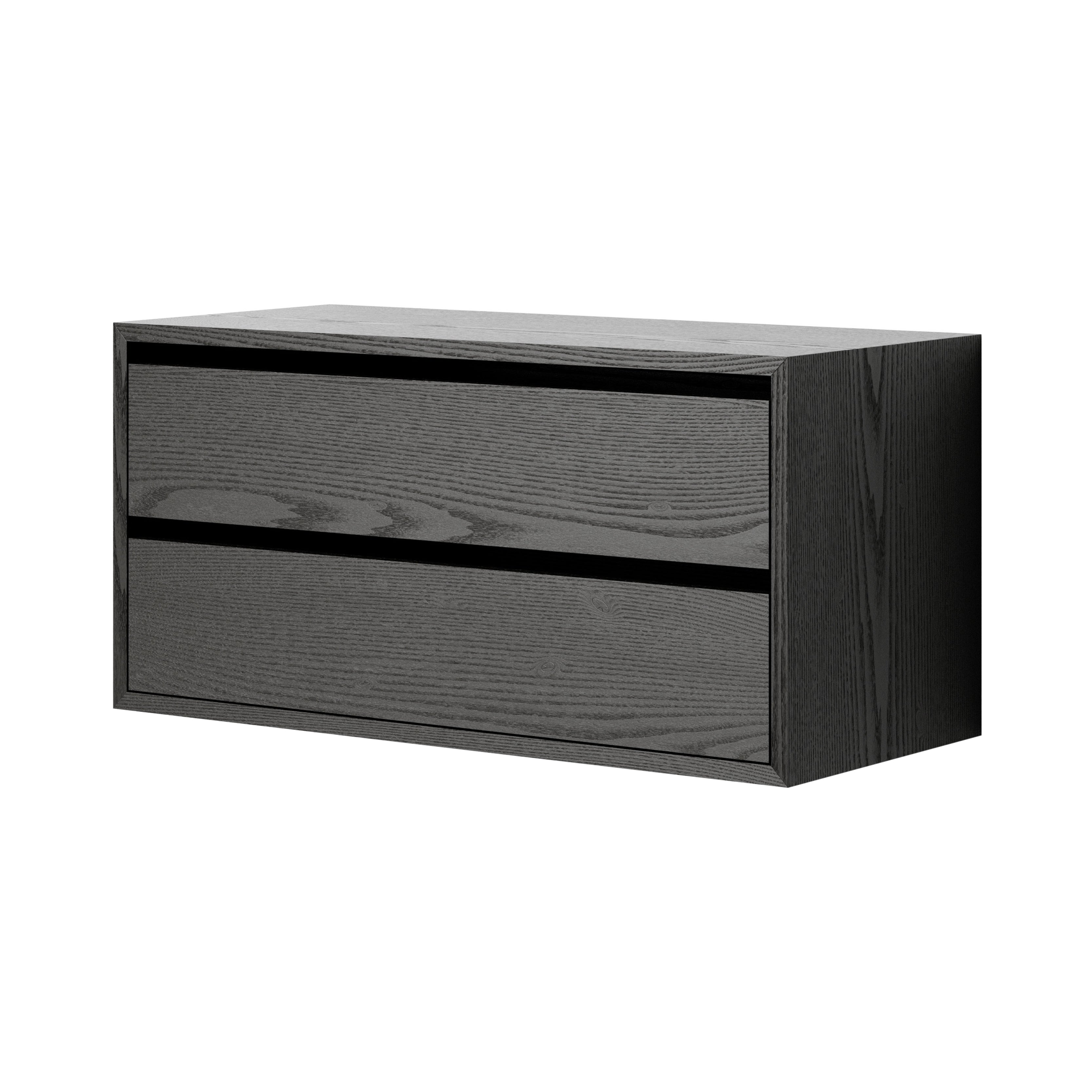 New Works Cabinet Low with Drawers: Black Ash