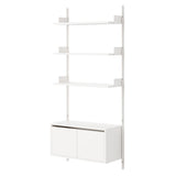 New Works Wall Shelf Cabinet with Doors: Low + White