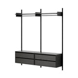 New Works Wardrobe Shelf Cabinet with Drawers: 2 + Black Ash + Black