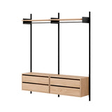 New Works Wardrobe Shelf Cabinet with Drawers: 2 + Oak + Black