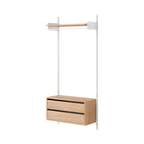 New Works Wardrobe Shelf Cabinet with Drawers: 1 + Oak + White