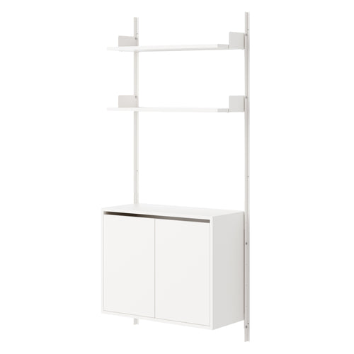 New Works Wall Shelf Cabinet with Doors: Tall + White