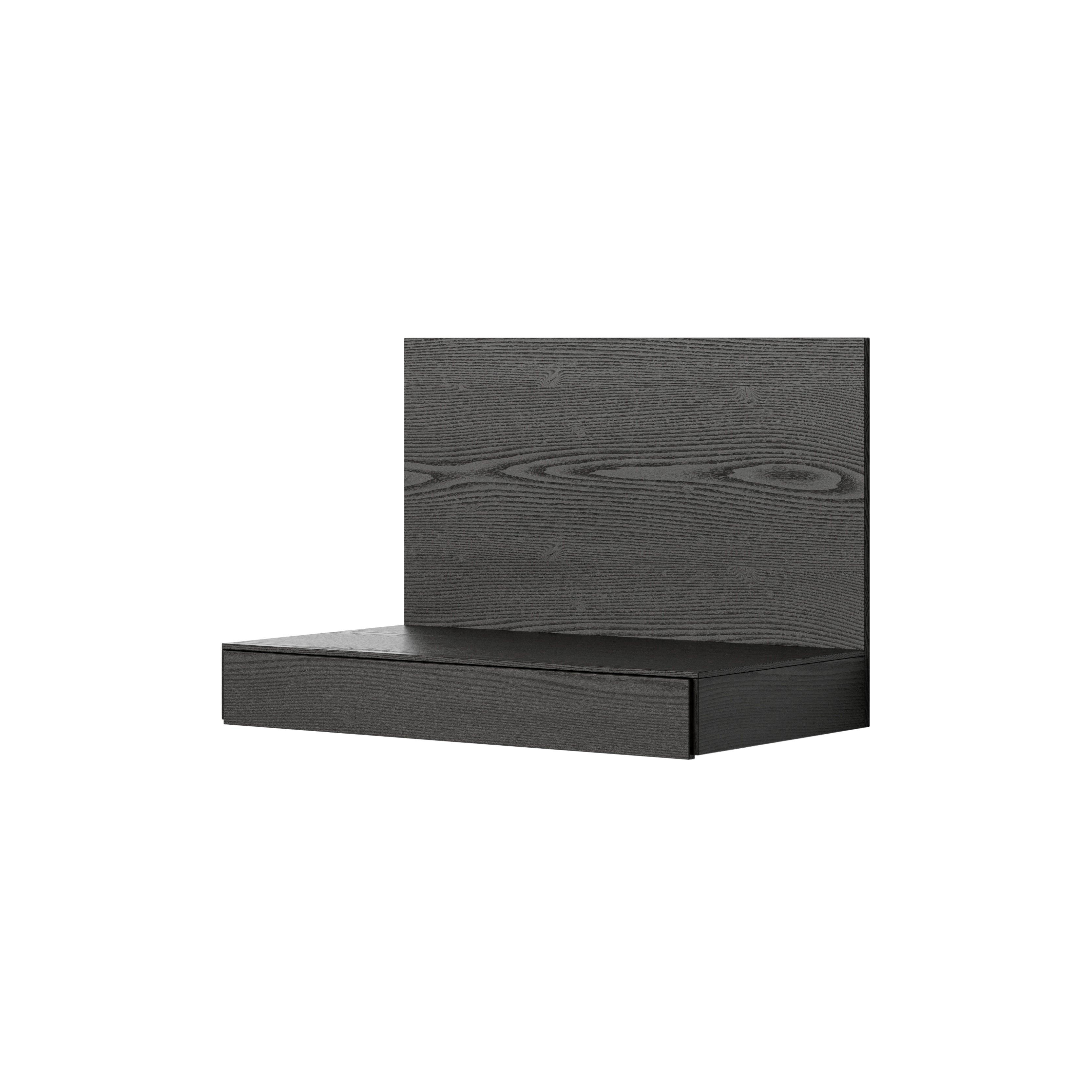 Tana Wall Mounted Desk: Black Stained Oak