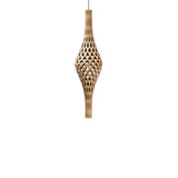 Nikau Full Pendant Light: Bamboo + Black + Black