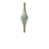 Nikau Full Pendant Light: Bamboo + Aqua + White