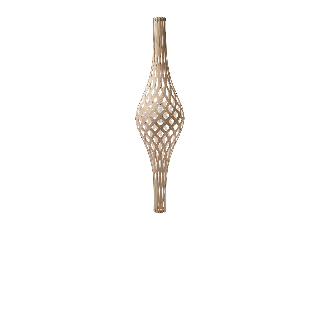 Nikau Full Pendant Light: Bamboo + White + White