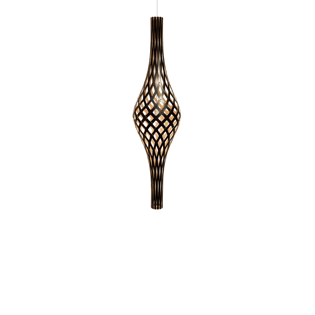 Nikau Full Pendant Light: Black + Bamboo + White