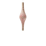 Nikau Full Pendant Light: Bamboo + Pink + White