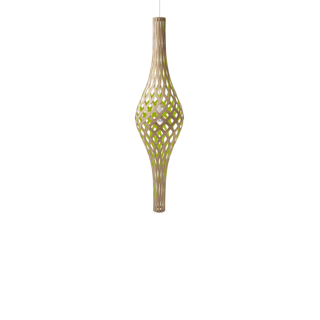 Nikau Full Pendant Light: Bamboo + Lime + White