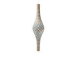 Nikau Full Pendant Light: Bamboo + Blue + White