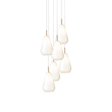 Anoli 6 Chandelier: Opal White + White