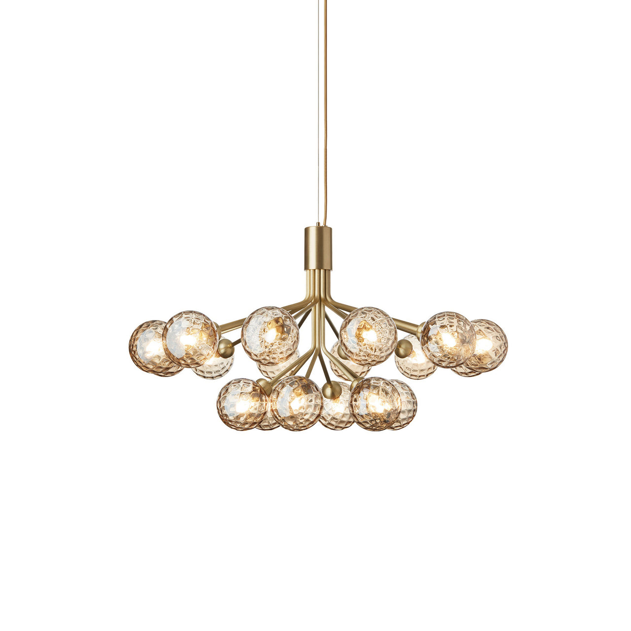 Apiales 18 Chandelier: Brushed Brass + Optic Gold + Gold