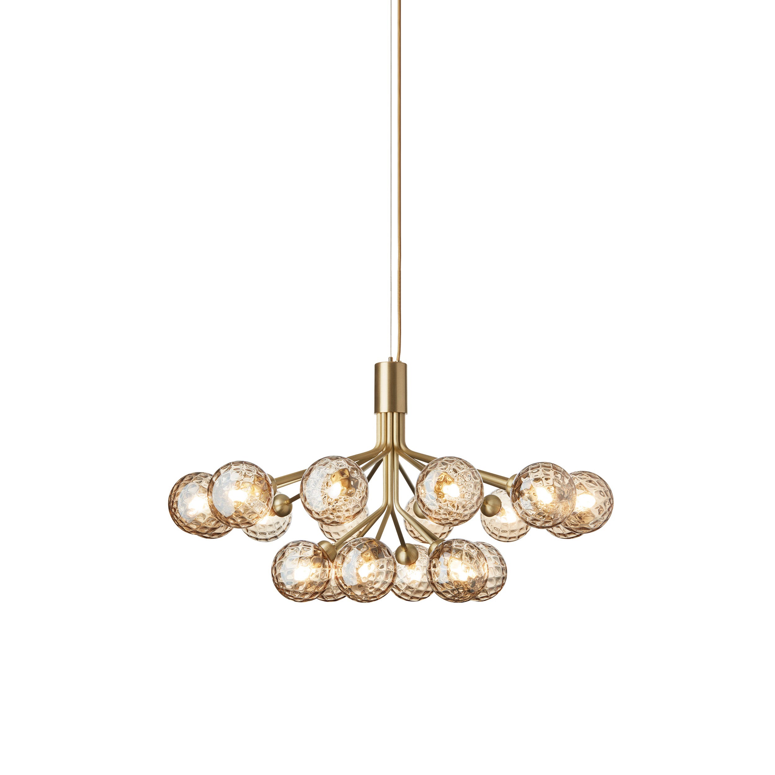 Apiales 18 Chandelier: Brushed Brass + Optic Gold + Gold