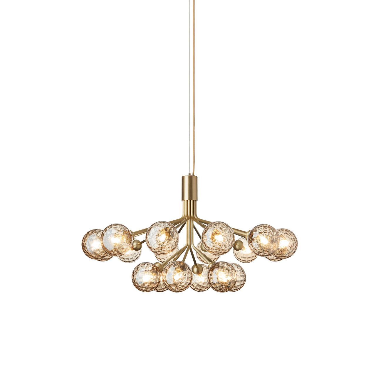Apiales 18 Chandelier: Brushed Brass + Optic Gold + Gold