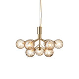 Apiales 9 Chandelier: Brushed Brass + Optic Gold + Gold